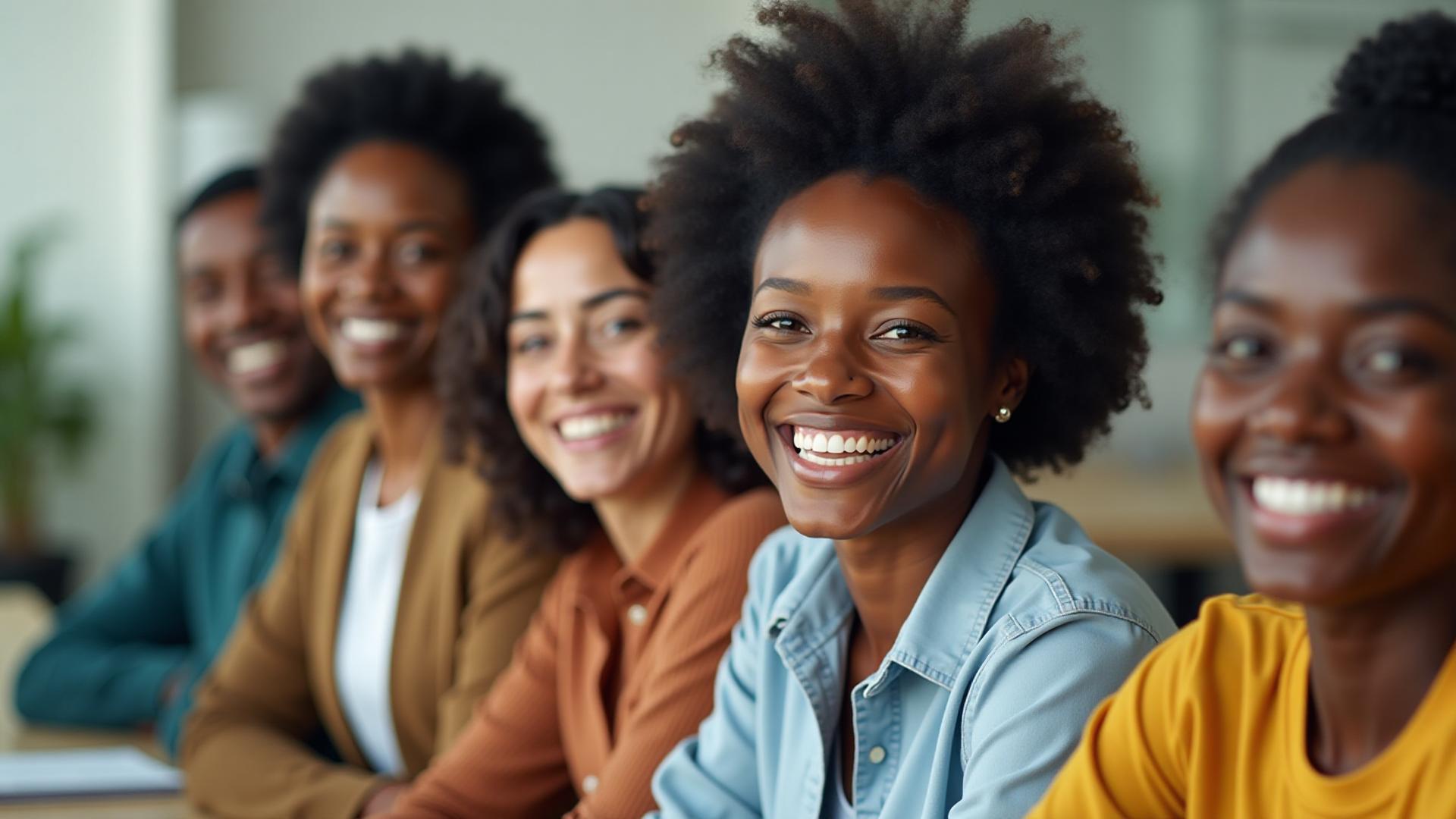 Diverse team of happy employees